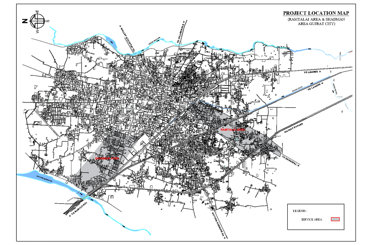 Survey & Detailed Designing of Comprehensive Sewerage Drainage & Water Supply System in Gujrat City